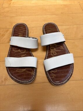 Sam Edelman White Double-Strap Slide Sandals